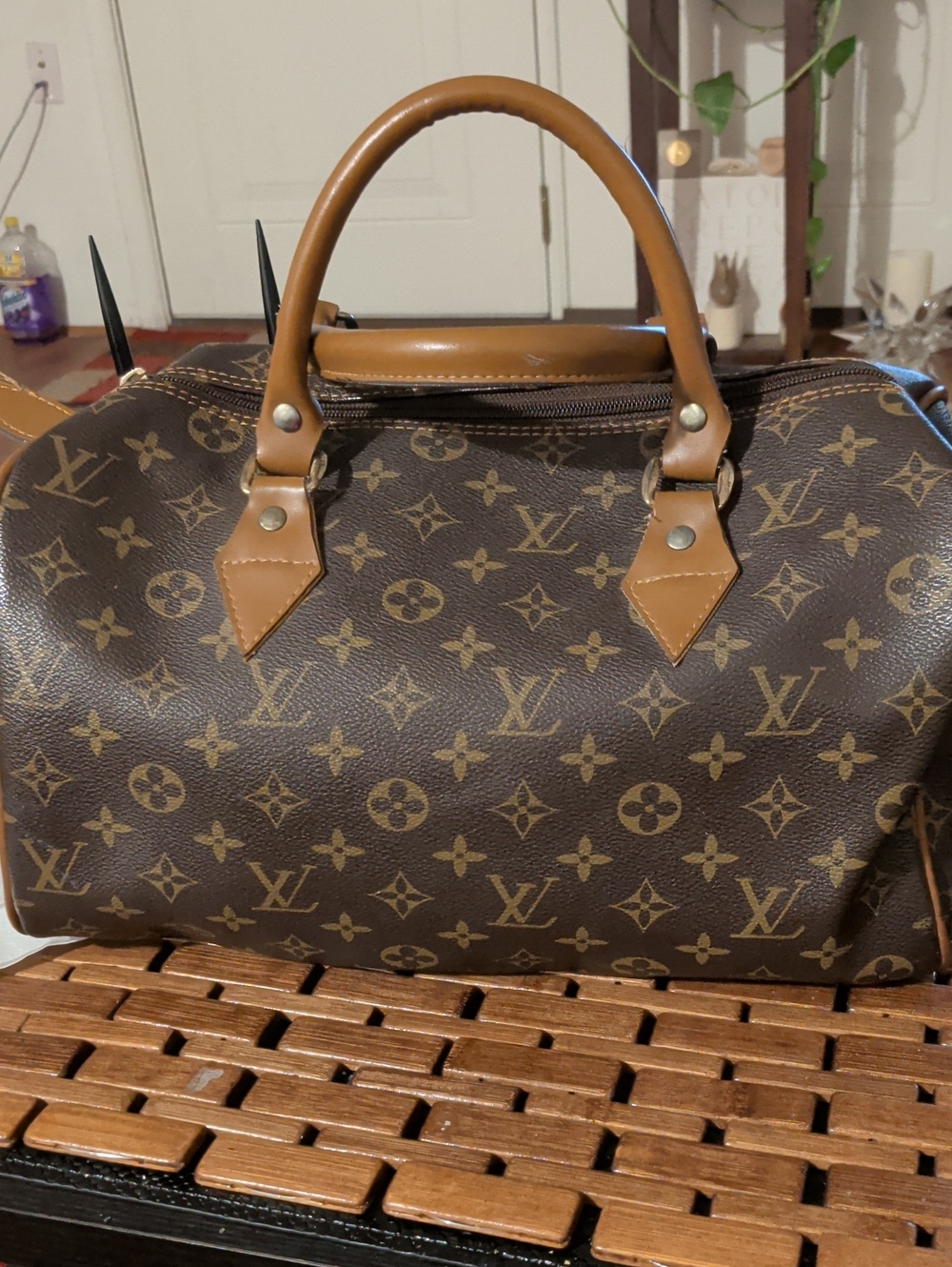 Classic Brown Monogram Satchel Handbag